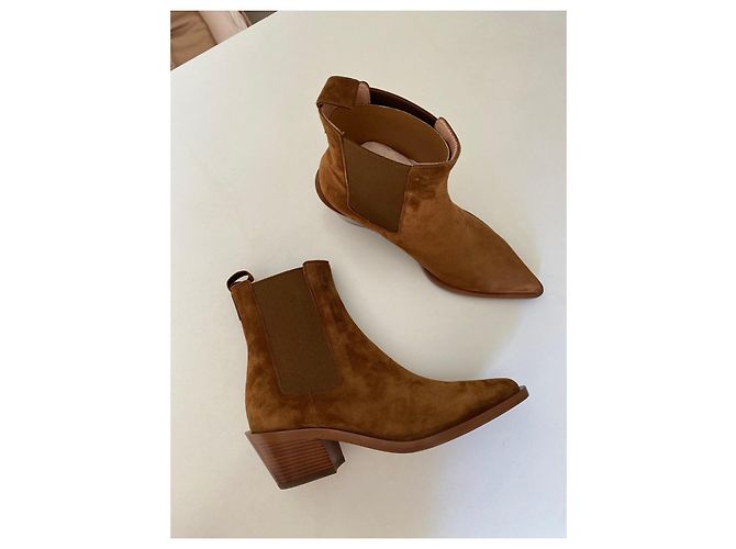 Gianvito Rossi Stivaletti in camoscio marrone - vista 4