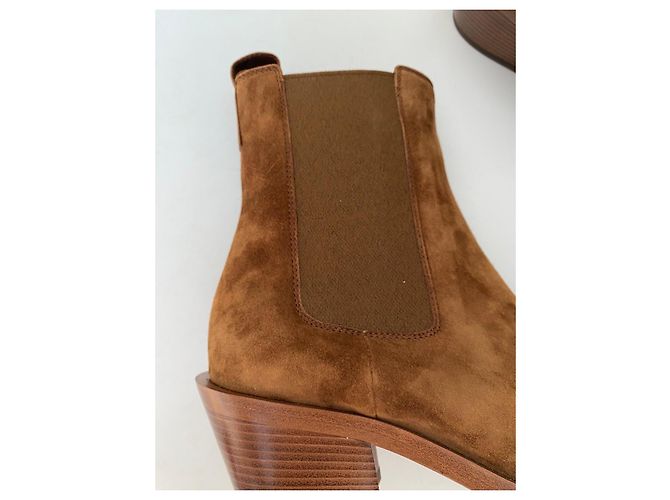 Gianvito Rossi Stivaletti in camoscio marrone - vista 5
