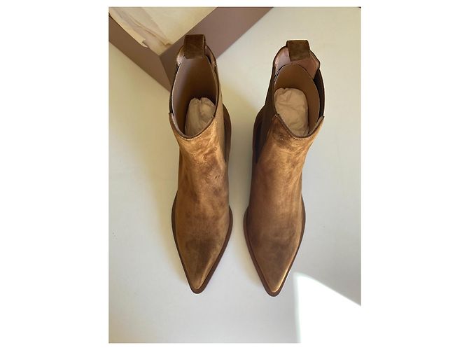 Gianvito Rossi Stivaletti in camoscio marrone - vista 7