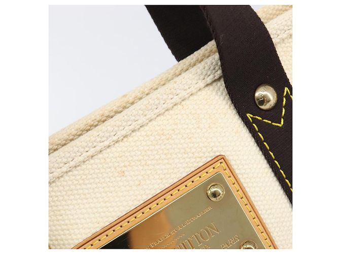 Borsa a mano LOUIS VUITTON Antigua Cabas PM Black Beige M40039 LV Auth BA15712 Nero - vista 10