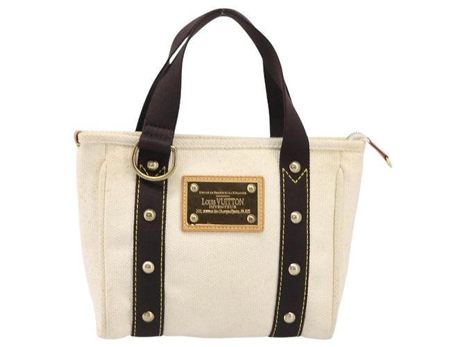 Borsa a mano LOUIS VUITTON Antigua Cabas PM Black Beige M40039 LV Auth BA15712 Nero - vista 13