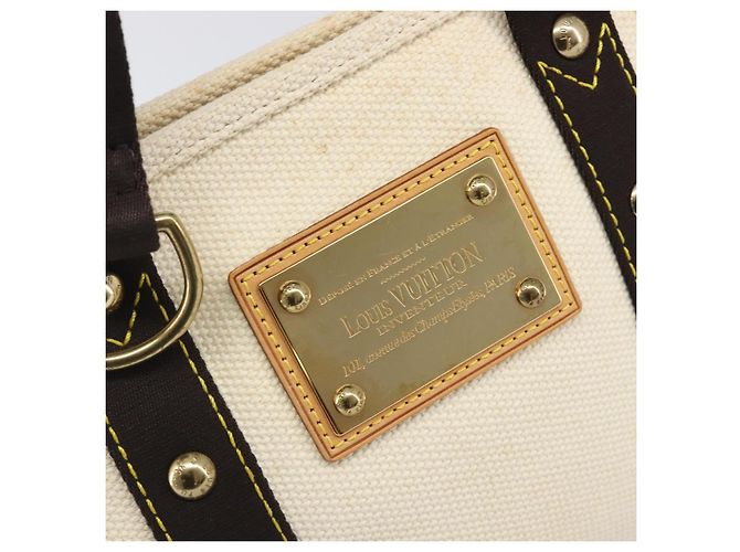 Borsa a mano LOUIS VUITTON Antigua Cabas PM Black Beige M40039 LV Auth BA15712 Nero - vista 18