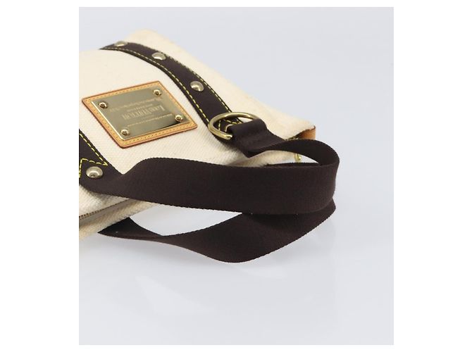 Borsa a mano LOUIS VUITTON Antigua Cabas PM Black Beige M40039 LV Auth BA15712 Nero - vista 8