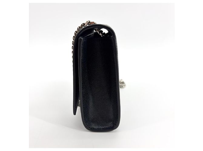 Autre Marque Saint Laurent Kate Crystal Embellished Patent Toy Nero - vista 4