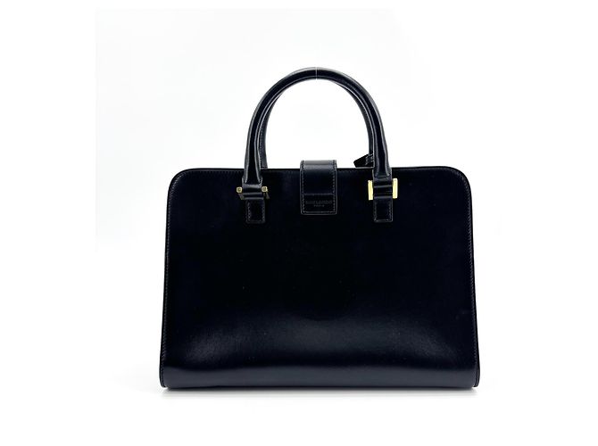Autre Marque Saint Laurent Monogram Cabas Leather Small Nero - vista 3