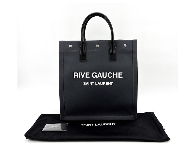 Autre Marque Saint Laurent Rive Gauche Pouch Canvas Medium Nero - vista 2