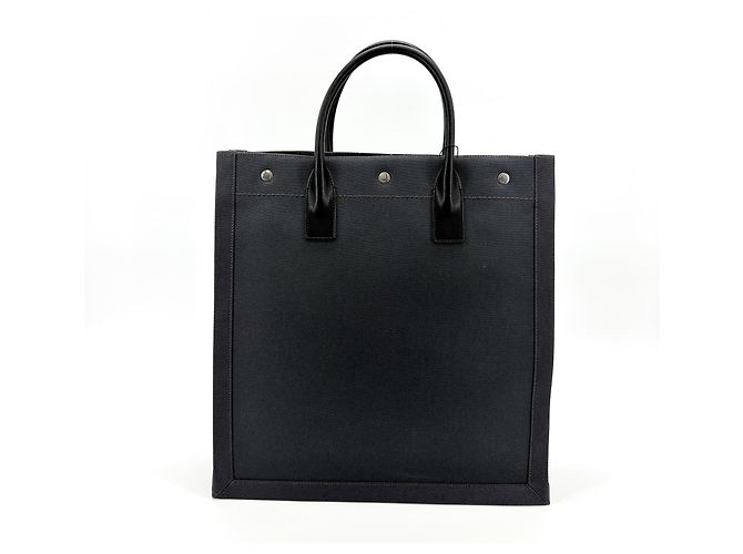 Autre Marque Saint Laurent Rive Gauche Pouch Canvas Medium Nero - vista 3