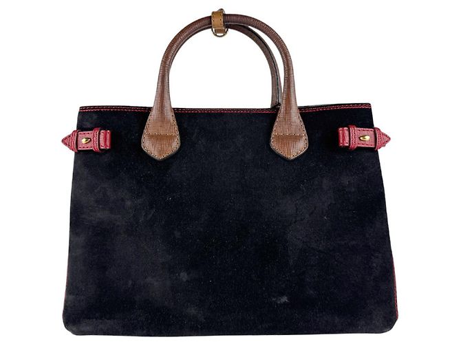 Burberry Handtasche aus Wildleder Braun Schwarz Rot - Ansicht 3