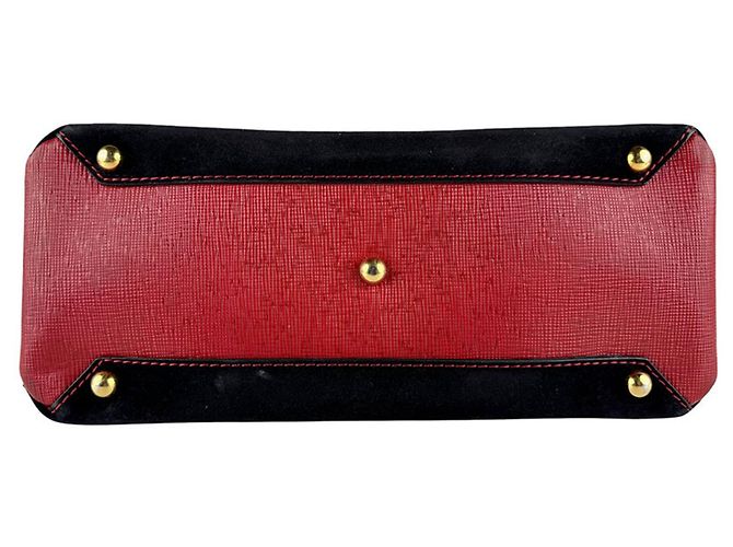 Burberry Handtasche aus Wildleder Braun Schwarz Rot - Ansicht 4