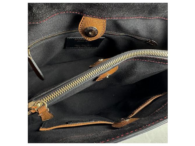 Burberry Handtasche aus Wildleder Braun Schwarz Rot - Ansicht 5