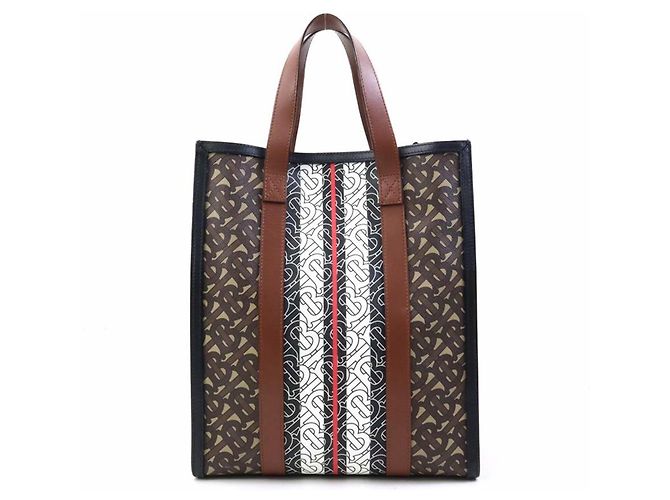 Borsa a mano/Borsa a tracolla Burberry Marrone Nero Bianco - vista 3