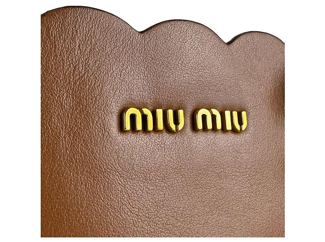 Borsa a mano/Borsa a tracolla in pelle Miu Miu Marrone - vista 12