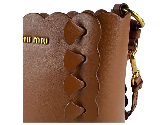 Borsa a mano/Borsa a tracolla in pelle Miu Miu Marrone - vista 7