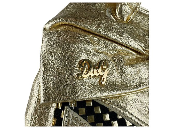Autre Marque Borsa a mano in pelle D&G in nero e oro D'oro - vista 10