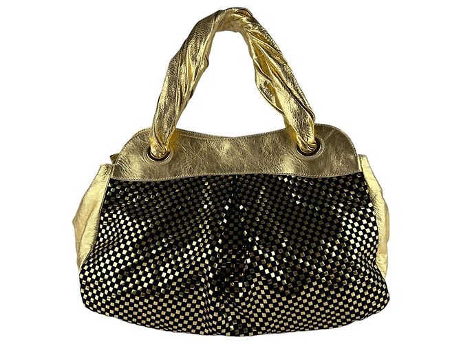 Autre Marque Borsa a mano in pelle D&G in nero e oro D'oro - vista 3