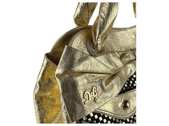 Autre Marque Borsa a mano in pelle D&G in nero e oro D'oro - vista 6