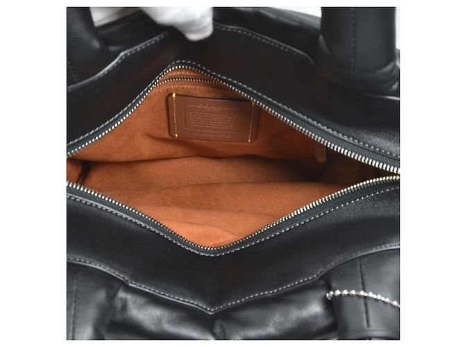 Bolsa de ombro em couro Coach Preto - vista 5