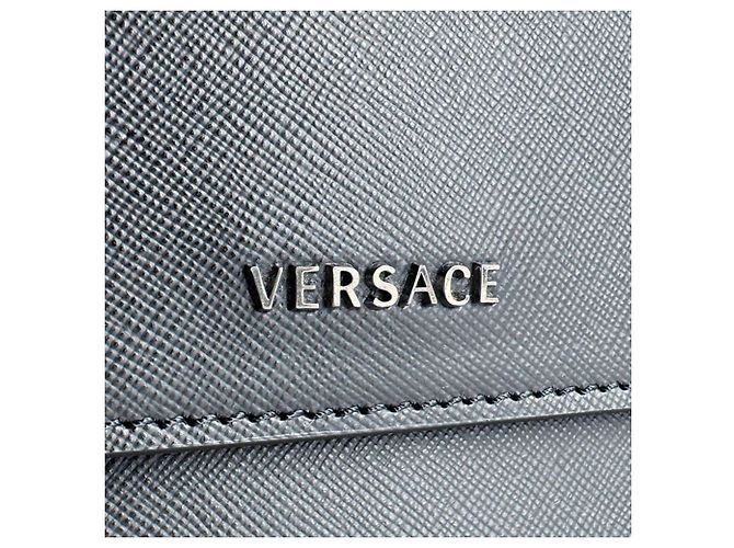 Borsa a tracolla in pelle Versace in nero - vista 10