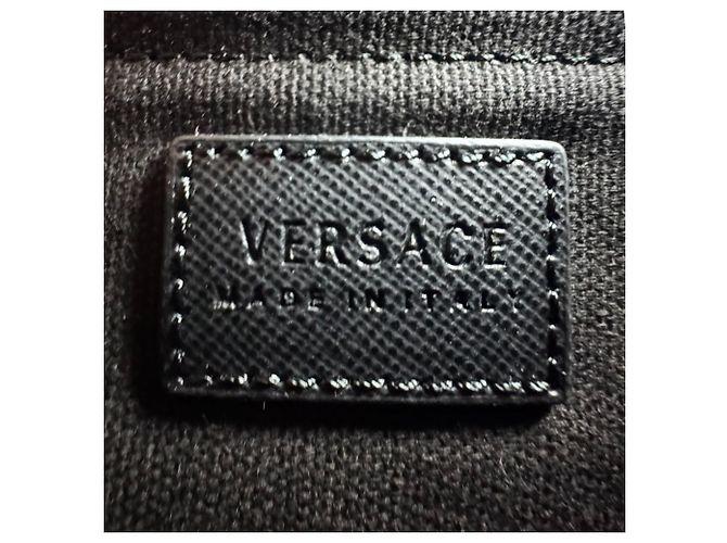 Borsa a tracolla in pelle Versace in nero - vista 12