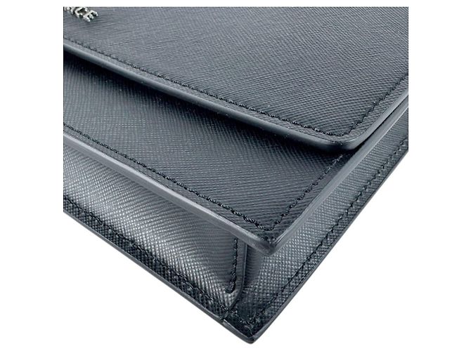 Borsa a tracolla in pelle Versace in nero - vista 7