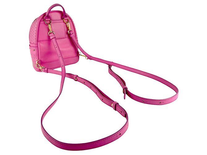MCM Leather Backpack in Pink Gold Golden - view 10