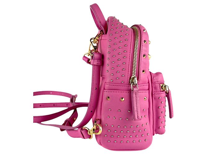 MCM Leather Backpack in Pink Gold Golden - view 2