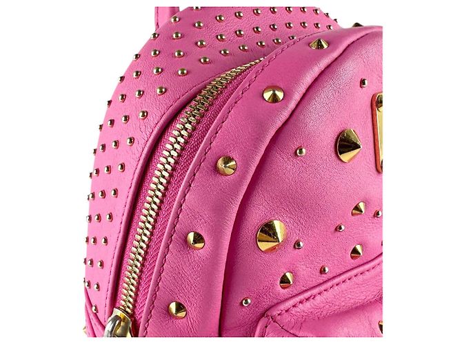 MCM Leather Backpack in Pink Gold Golden - view 6