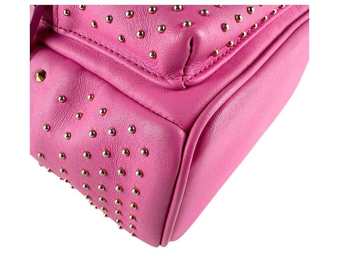 MCM Leather Backpack in Pink Gold Golden - view 8