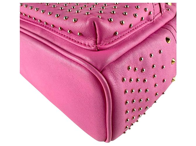 MCM Leather Backpack in Pink Gold Golden - view 9