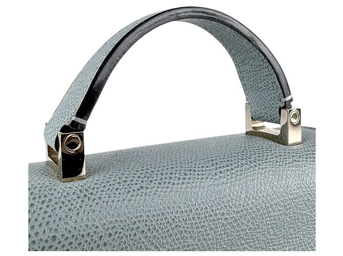 Borsa a tracolla in pelle Valextra Micro Iside Marrone Blu - vista 10
