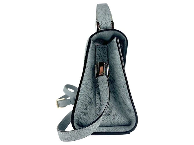 Borsa a tracolla in pelle Valextra Micro Iside Marrone Blu - vista 2