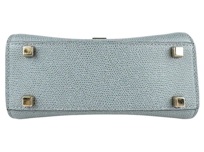 Borsa a tracolla in pelle Valextra Micro Iside Marrone Blu - vista 4
