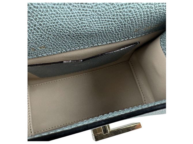 Borsa a tracolla in pelle Valextra Micro Iside Marrone Blu - vista 5