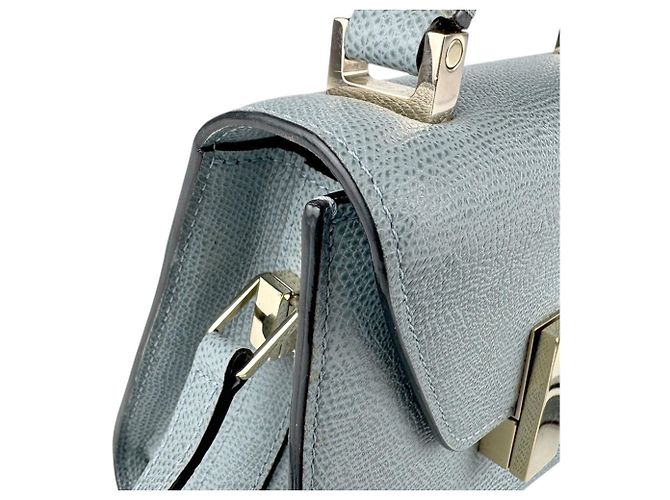 Borsa a tracolla in pelle Valextra Micro Iside Marrone Blu - vista 6