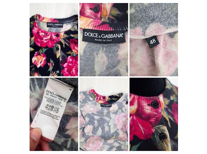 Dolce & Gabbana Kaschmir-Cardigan mit Rosenprint Schwarz Mehrfarben - Ansicht 11