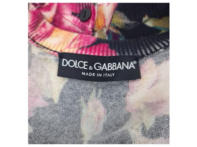 Dolce & Gabbana Kaschmir-Cardigan mit Rosenprint Schwarz Mehrfarben - Ansicht 7