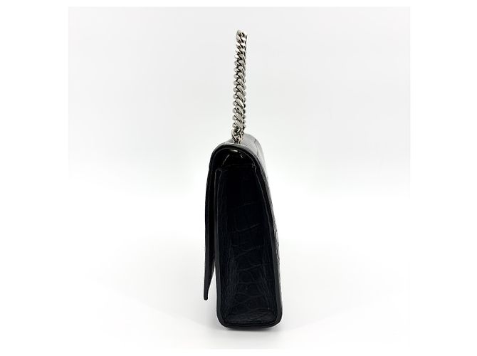 Autre Marque Saint Laurent Kate Crystal Embellished Patent Toy Nero - vista 4