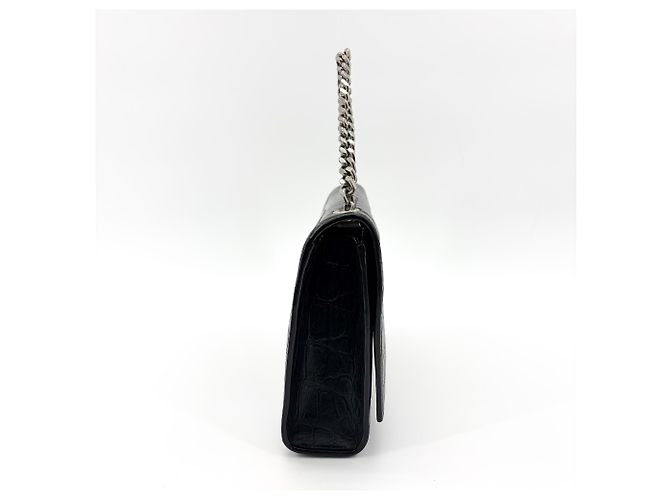 Autre Marque Saint Laurent Kate Crystal Embellished Patent Toy Nero - vista 5