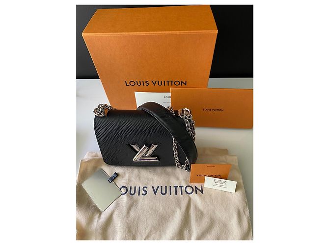 Louis Vuitton Twist MM Borsa Pelle Epi Nera Nero - vista 16