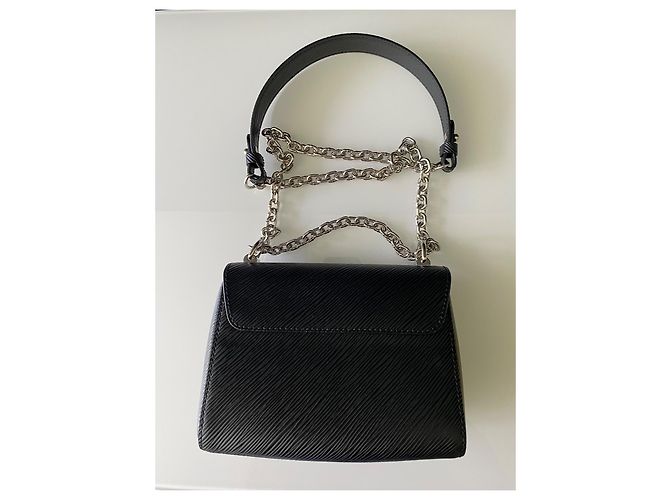 Louis Vuitton Twist MM Borsa Pelle Epi Nera Nero - vista 6