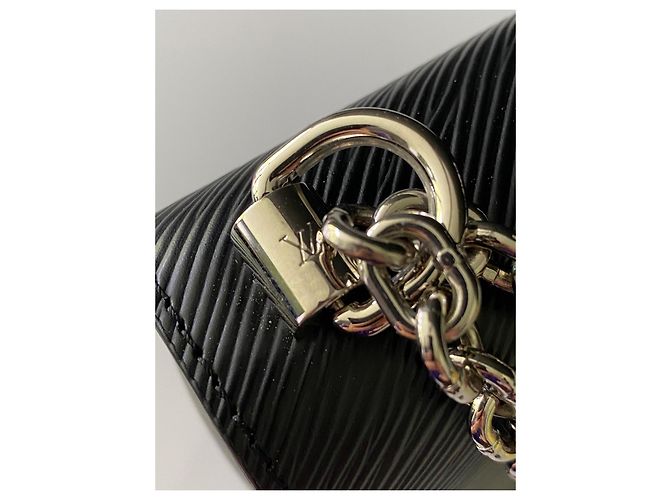 Louis Vuitton Twist MM Borsa Pelle Epi Nera Nero - vista 9