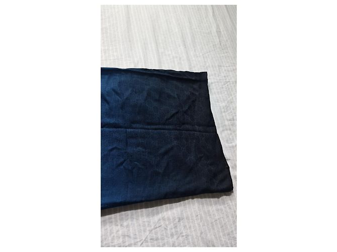 Sciarpa Gucci in seta blu navy e nera Nero Blu scuro - vista 11
