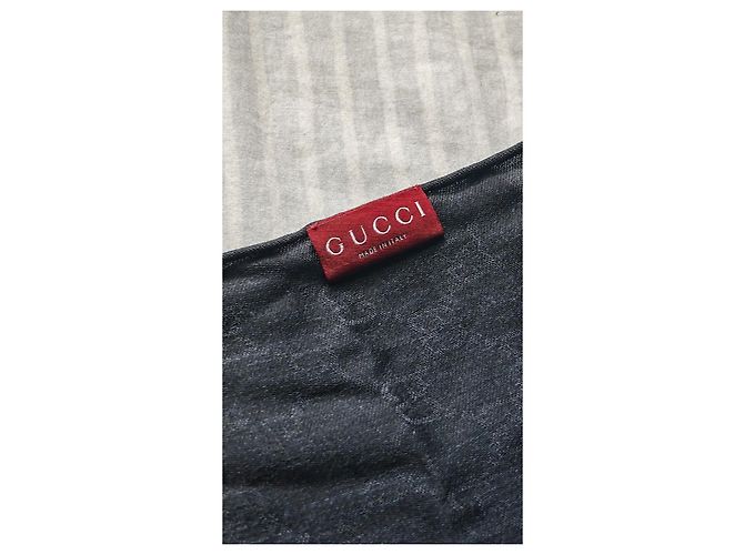 Sciarpa Gucci in seta blu navy e nera Nero Blu scuro - vista 12
