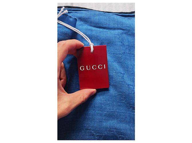 Sciarpa Gucci in seta blu navy e nera Nero Blu scuro - vista 3