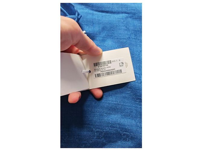 Sciarpa Gucci in seta blu navy e nera Nero Blu scuro - vista 5