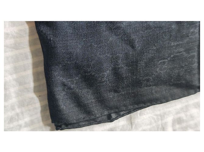 Sciarpa Gucci in seta blu navy e nera Nero Blu scuro - vista 9