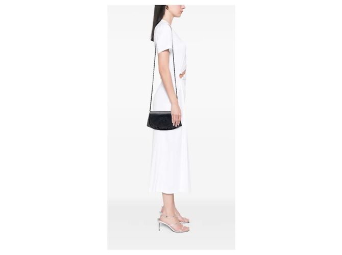 Chanel Borsa a patta in pelle grana blu navy Blu scuro - vista 9