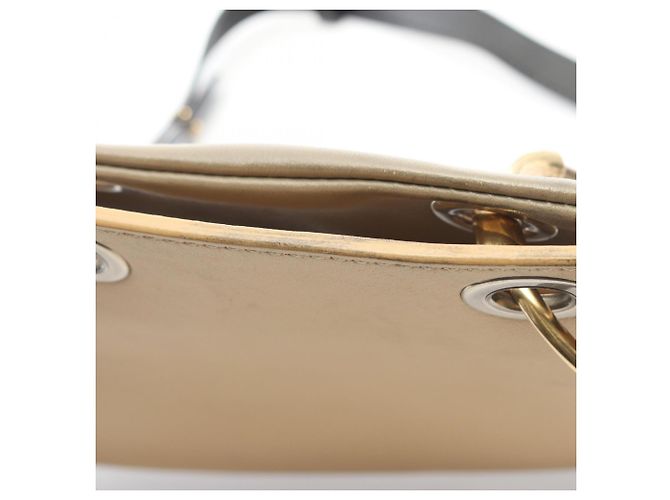 Bolsa de mão/Bolsa de ombro em couro Chloé Bege Caqui - vista 10