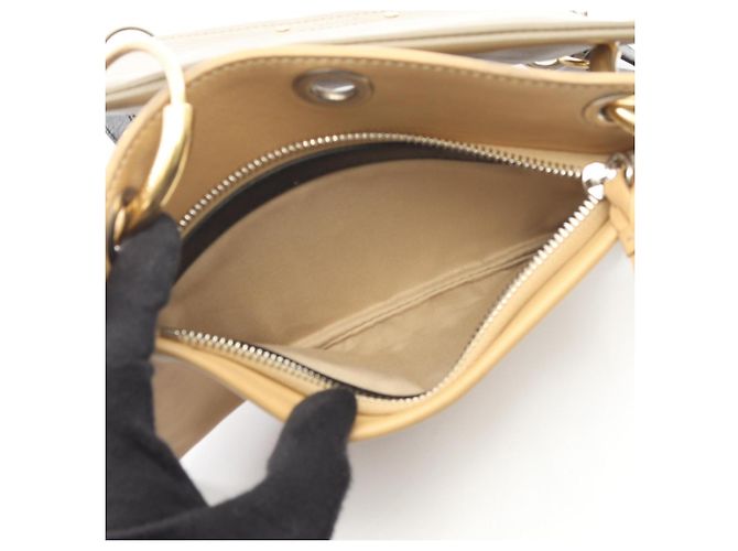 Bolsa de mão/Bolsa de ombro em couro Chloé Bege Caqui - vista 4