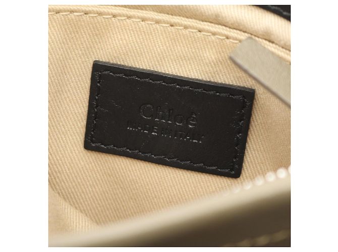 Bolsa de mão/Bolsa de ombro em couro Chloé Bege Caqui - vista 5